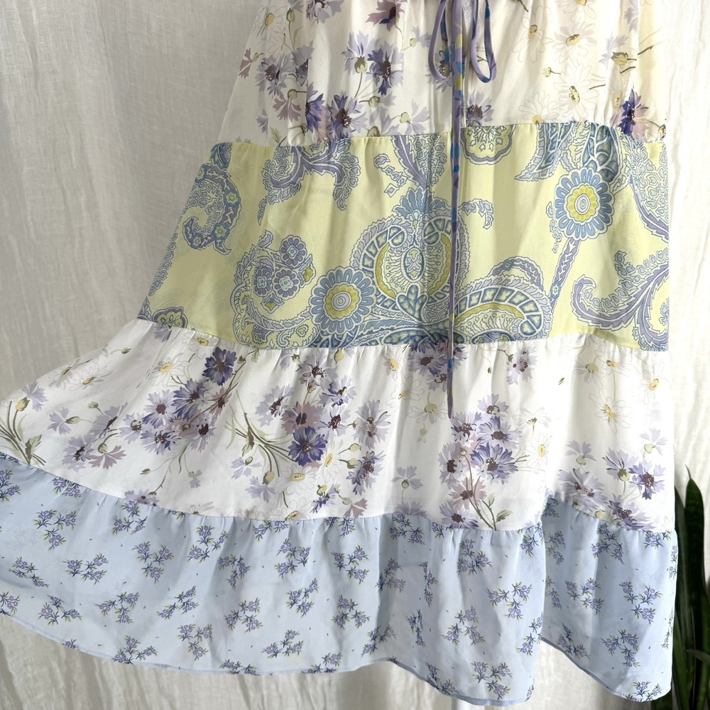 Y2K Victorias Secret Patchwork Slip Dress L Sheer Fairy Coquette Paisley Vintage - Picture 4 of 9